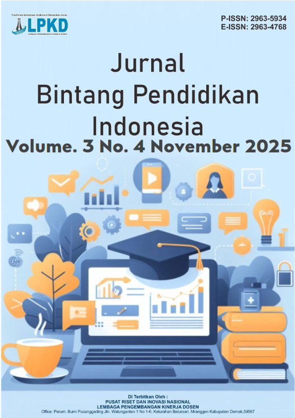 					View Vol. 3 No. 4 (2025): November: Jurnal Bintang Pendidikan Indonesia
				
