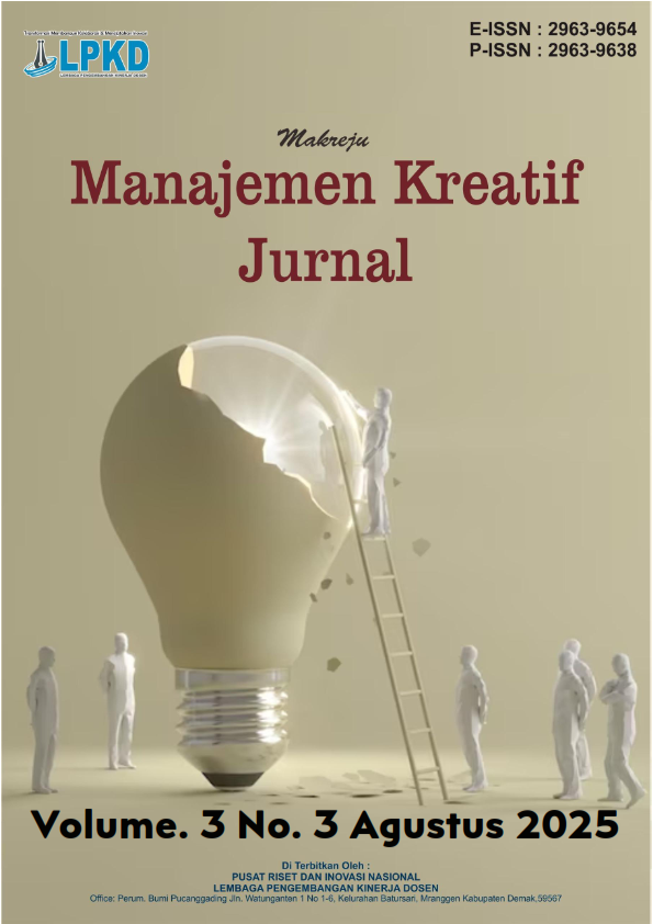 					View Vol. 3 No. 3 (2025): Agustus: Manajemen Kreatif Jurnal
				